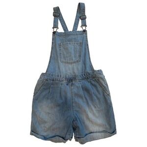 CAT & JACK Youth "SHORTALL" Denim Overall Shorts SIZE‎ XLARGE (14-16)